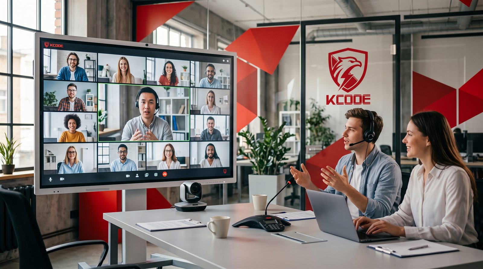 Wideokonferencja KCOOE — spotkanie online w biurze